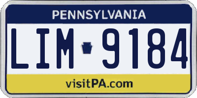 PA license plate LIM9184