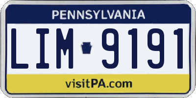 PA license plate LIM9191