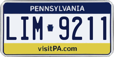 PA license plate LIM9211