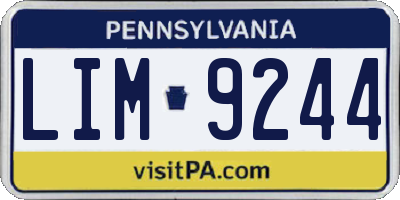 PA license plate LIM9244