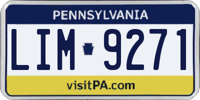 PA license plate LIM9271