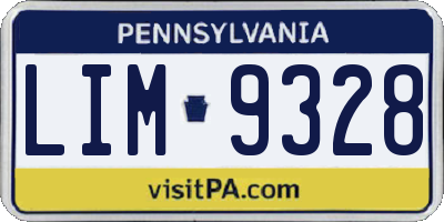 PA license plate LIM9328