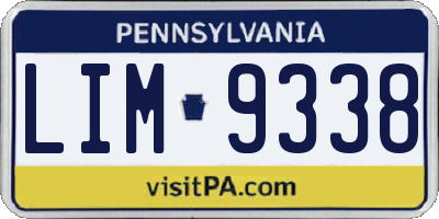 PA license plate LIM9338