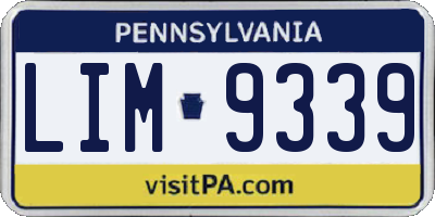 PA license plate LIM9339