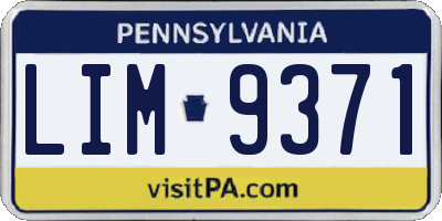 PA license plate LIM9371