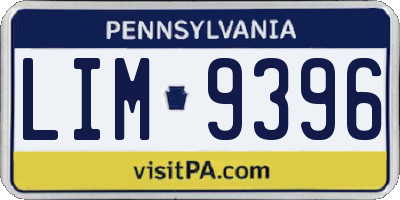 PA license plate LIM9396
