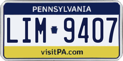 PA license plate LIM9407