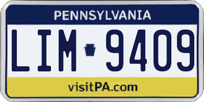 PA license plate LIM9409
