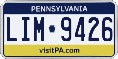 PA license plate LIM9426