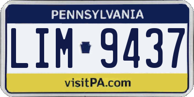 PA license plate LIM9437
