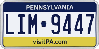 PA license plate LIM9447
