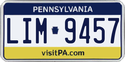 PA license plate LIM9457