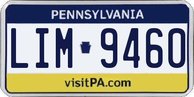 PA license plate LIM9460