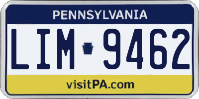 PA license plate LIM9462