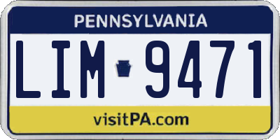 PA license plate LIM9471