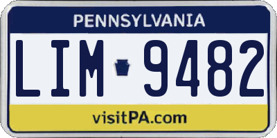 PA license plate LIM9482