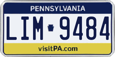 PA license plate LIM9484