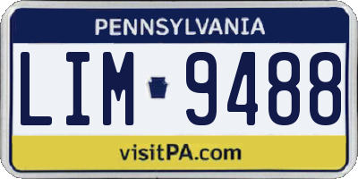 PA license plate LIM9488