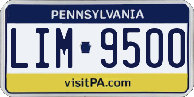 PA license plate LIM9500