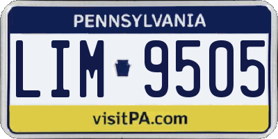 PA license plate LIM9505