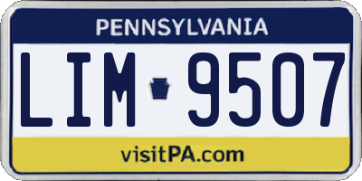 PA license plate LIM9507