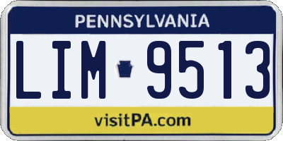 PA license plate LIM9513