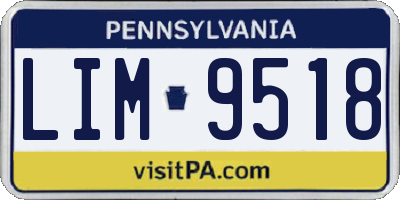 PA license plate LIM9518
