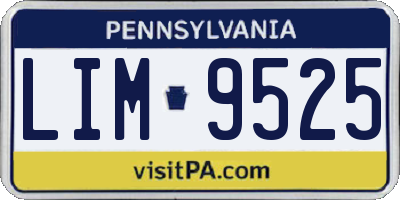 PA license plate LIM9525