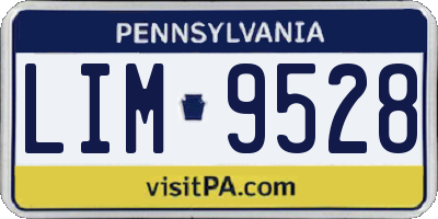 PA license plate LIM9528