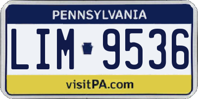 PA license plate LIM9536