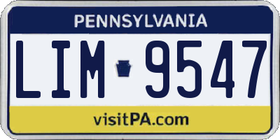 PA license plate LIM9547
