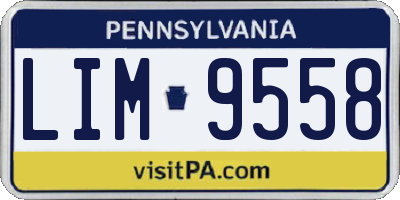 PA license plate LIM9558