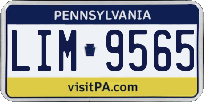 PA license plate LIM9565