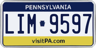 PA license plate LIM9597