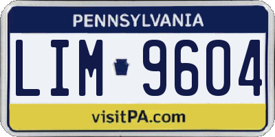 PA license plate LIM9604