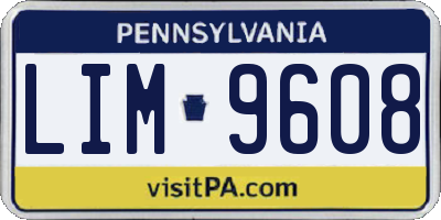PA license plate LIM9608