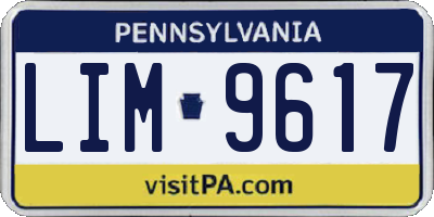 PA license plate LIM9617
