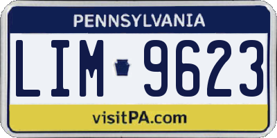 PA license plate LIM9623