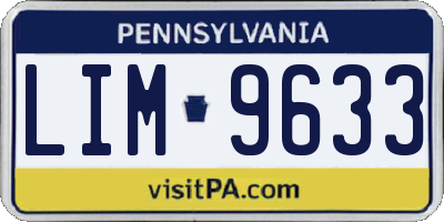 PA license plate LIM9633