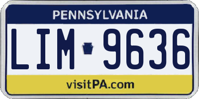 PA license plate LIM9636