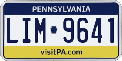 PA license plate LIM9641