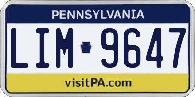 PA license plate LIM9647