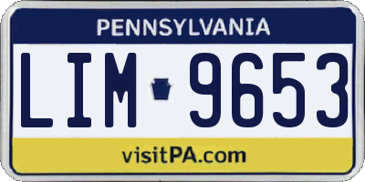 PA license plate LIM9653