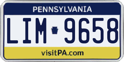 PA license plate LIM9658