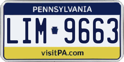 PA license plate LIM9663