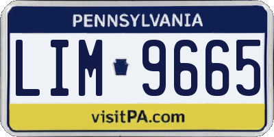 PA license plate LIM9665