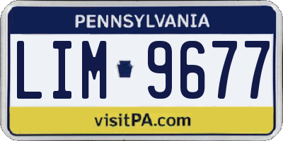 PA license plate LIM9677