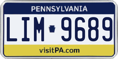 PA license plate LIM9689
