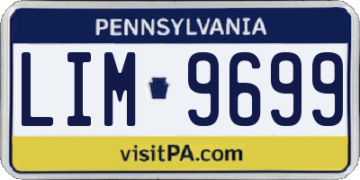 PA license plate LIM9699
