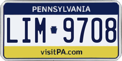 PA license plate LIM9708